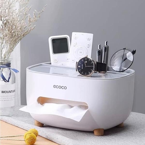 ৩ পিস - Ecoco মাল্টিফাংশনাল টিস্যু বক্স অর্গানাইজার